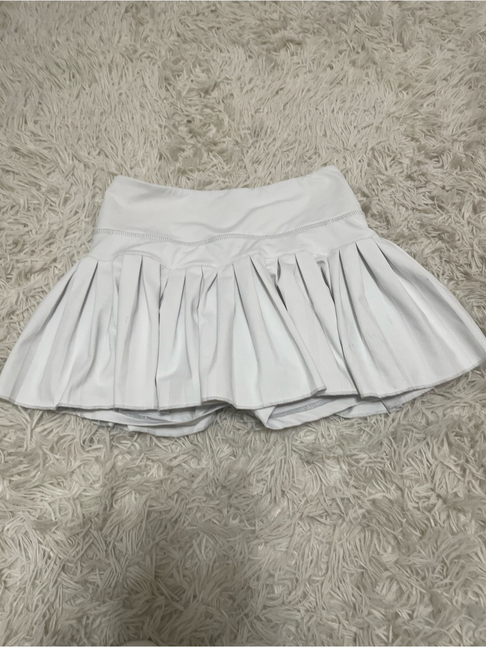 White Pleated Mini Skirt with Built-In Shorts
